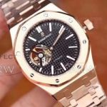 Perfect Replica Audemars Piguet Royal Oak Royal Oak Tourbillon 41MM - Rose Gold Case Black Face Watch